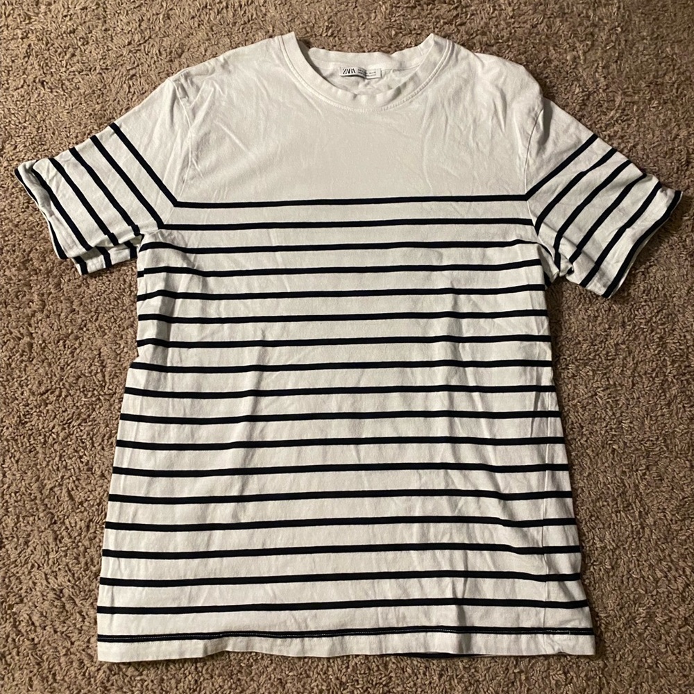 Mens Zara Short Sleeve Stripes Tee